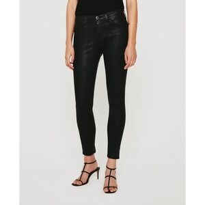 AG Adriano Goldschmied The Legging Super Skinny Womens‎ 28R Black Coated Jeans